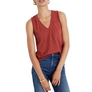 Madewell Rust V-Neck Tank Top